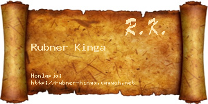 Rubner Kinga névjegykártya